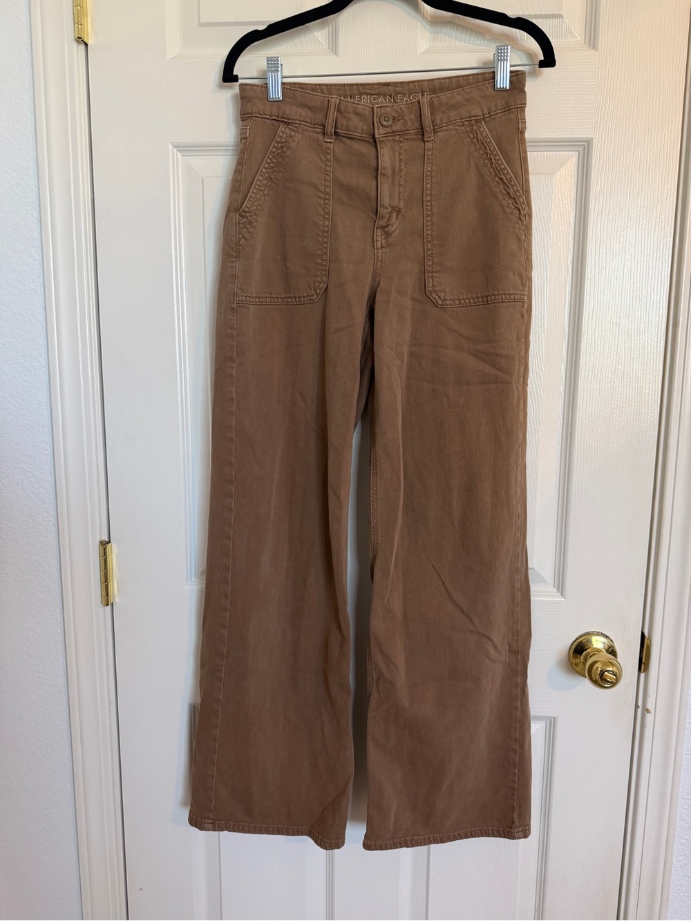 American Eagle Camel High Rise Utility Wide Leg Pants Size 0